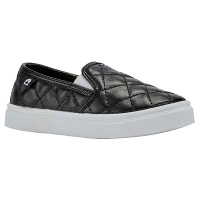 Oomphies Black and White Madison Slip On Childrens Shoes OK1405G-BLKWHT