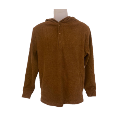 Stillwater Supply Rust Men's Hooded Henley Long Sleeve Shirt P1011-163-065