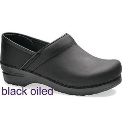Professional Black Oiled Classic Closed-Back Clogs Dansko Womens Shoes