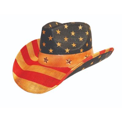 Hat Vision Vintage American Flag Western Hat R10