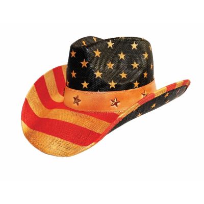 Hat Vision Vintage American Flag Western Hat R10K