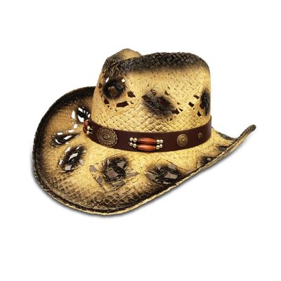 Hat Vision Brown Hat with Black Stain and Trim R21