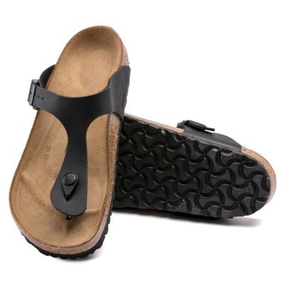 Birkenstock Black Gizeh Birko-Flor Womens Slide On Sandals R43691