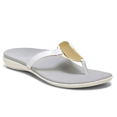 Vionic White Raysa Toe Post Women's Comfort Sandals RAYSA-WHITE