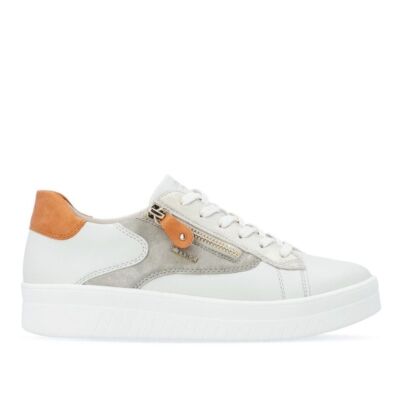 Remonte White Kendra Women's Sneakers with Zipper D0J03-81