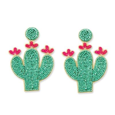 Myra Green Cactus Joy Women's Beaded Earrings S-8258