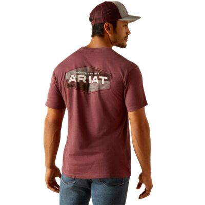 Ariat Burgundy Heather Quadrant Short Sleeve Men's T-Shirt 10051451