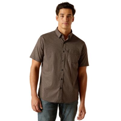 Ariat Black Milo Stretch Modern Fit Men's Short Sleeve Shirt 10051541