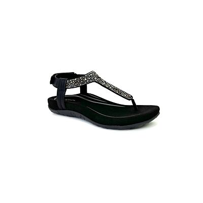 Aetrex Black Marni Slingback Thong Women's Sandals SE470