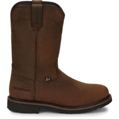 Justin Whiskey Brown Drywall Pull-On Non-Steel Toe Waterproof Mens Work Boots SE4960