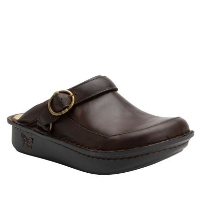 Alegria Brown Oiled Leather Seville Womens Clogs SEV-7583