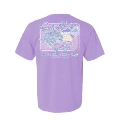 Southern Fried Cotton Orchid Sweeter Down South T-Shirt SFM11874