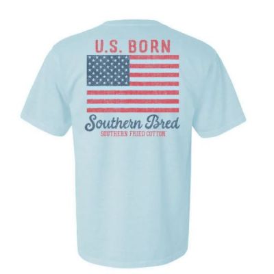 Southern Fried Cotton Chambray US Born T-Shirt SFM11884
