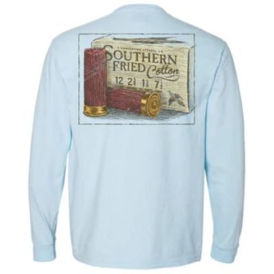 Southern Fried Cotton Chambray Dove Hunt Graphic Longsleeve T-Shirt SFM31966