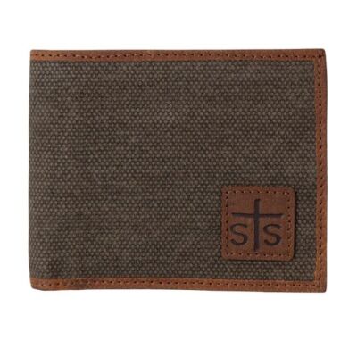 STS Ranchwear Brown Foreman Canvas Bifold Wallet STS61184