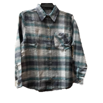 Outrageous Teal/Black Plaid Women's Collared Longsleeve Flannel Shirt RLP5990-23-333L