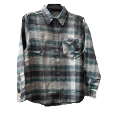 Outrageous Teal/Black Button Front Women's Collared Flannel Shirt RL5990-23-33L