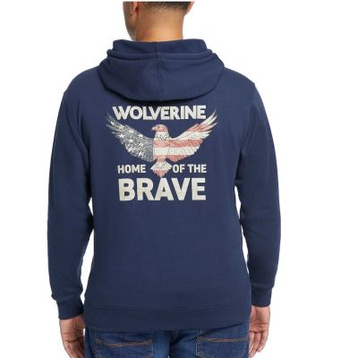 Wolverine Navy Eagle Mens Graphic Hoody W1209870