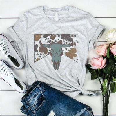 Rockledge Distressed Ash Cowhide Graphic T-Shirt WE193