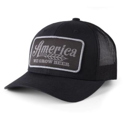 Rural Cloth Black We Grow Beer Hat with Patch WGB-H15