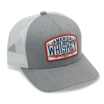 Rural Cloth Gray with White Mesh We Grow Whiskey Hat WGW-HO4