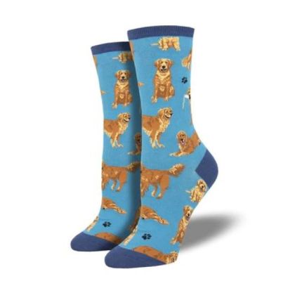 SockSmith Blue GOLDEN RETRIEVERS Women's Socks WNC1878